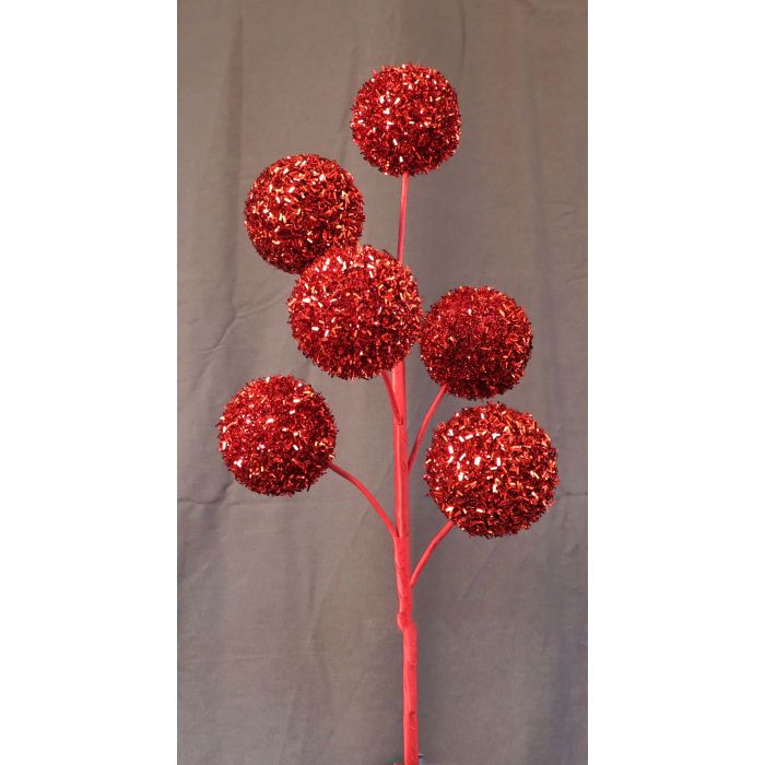 20 " Tinsel Ball Spray X 6