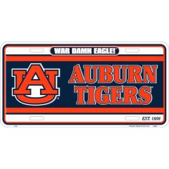 6 x 12 " Collegiate Auburn Tigers War Damn Eagle Car Tag