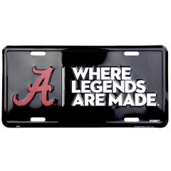 6" X 12" Alabama A "Where Legends Are Made" Car Tag