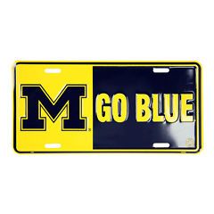 6 x 12 " Michigan " M " Go Blue Car Tag