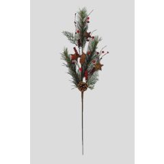 28" Pine Spray Rusty Star/Red Berries