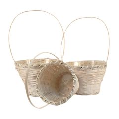 S/3 Flared Round Split Rattan / Bamboo Basket