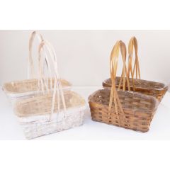 S/2 Rectangle Rattan Basket W/ Liner