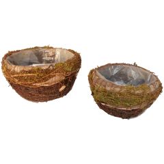 S / 2 Round Mountain Rattan Basket