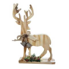 8.6 x 1.8 x 12.5 " Wood Deer