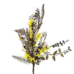 20" Polyester Cotton Bush w/ Yellow Flowers
