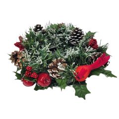 6" CANDLERING APPLE POME CONE CARDINAL