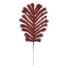 13.5" GLITTER PEACOCK FERN STEM (SINGLE) - RED