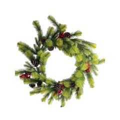 30" Mixed Pine Wreath W/Berries & Pinecone