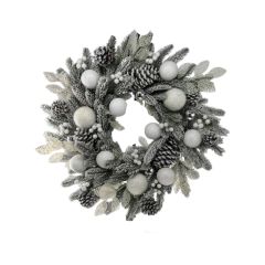 24" Frosted Christmas Wreath