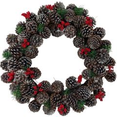 21" Pinecone Berry Wreath