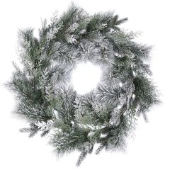 24" FROSTY WREATH 48 TIPS-DOUBLE RING